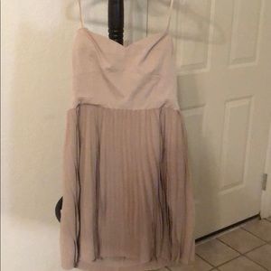 BCBG tan strapless dress